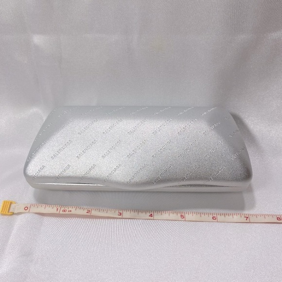 Balenciaga Hard Eyeglasses Sunglasses Leather Case Set in Silver NEW - Picture 4 of 7